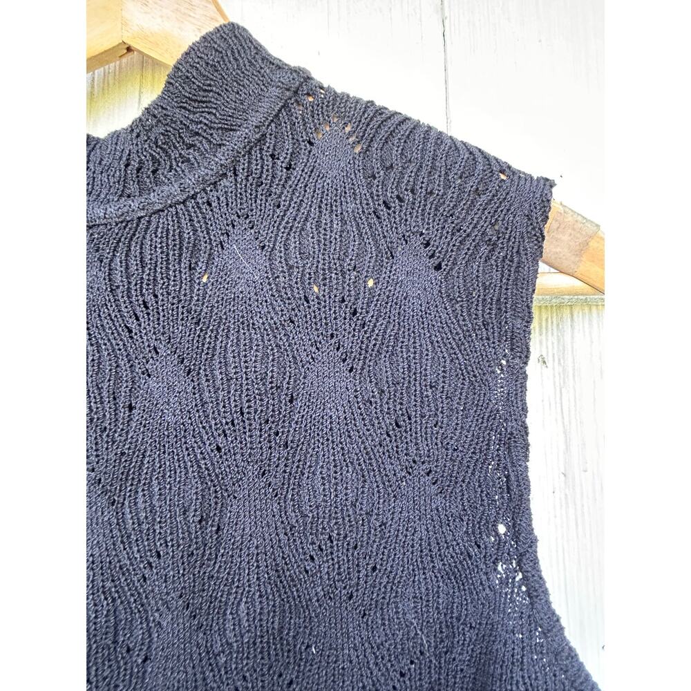 St John Black Label Open Knit Sleeveless Top Medium - Picture 3 of 8